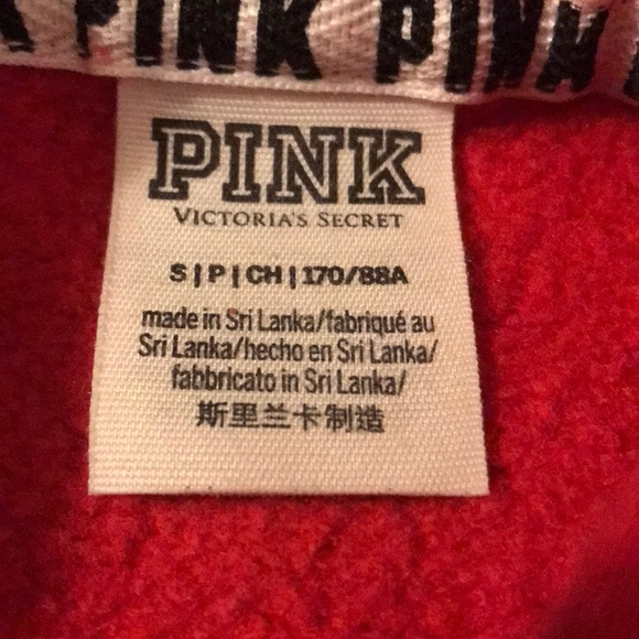 Red PINK Crop Sweatshirt - Worn Style - Picture 4 of 4